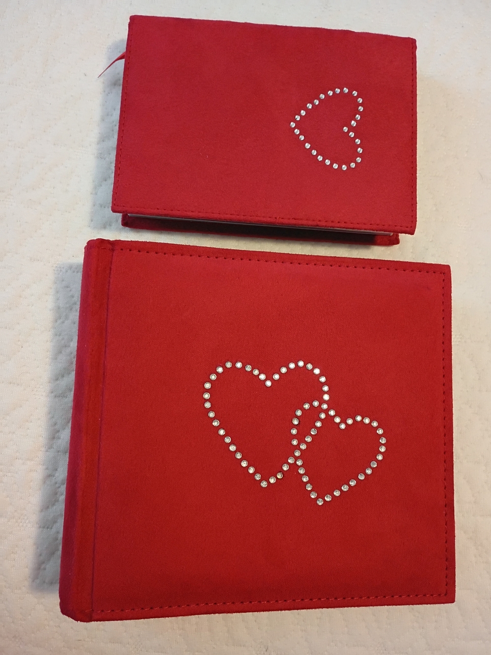 Barnes & Noble Red Heart Rhinestone Journal/Photo Album Set♥️